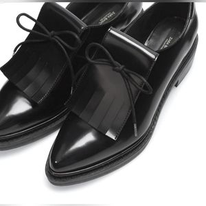 NWOT Zara Chunky Kiltie Loafer Oxford Black Size 39 US 8